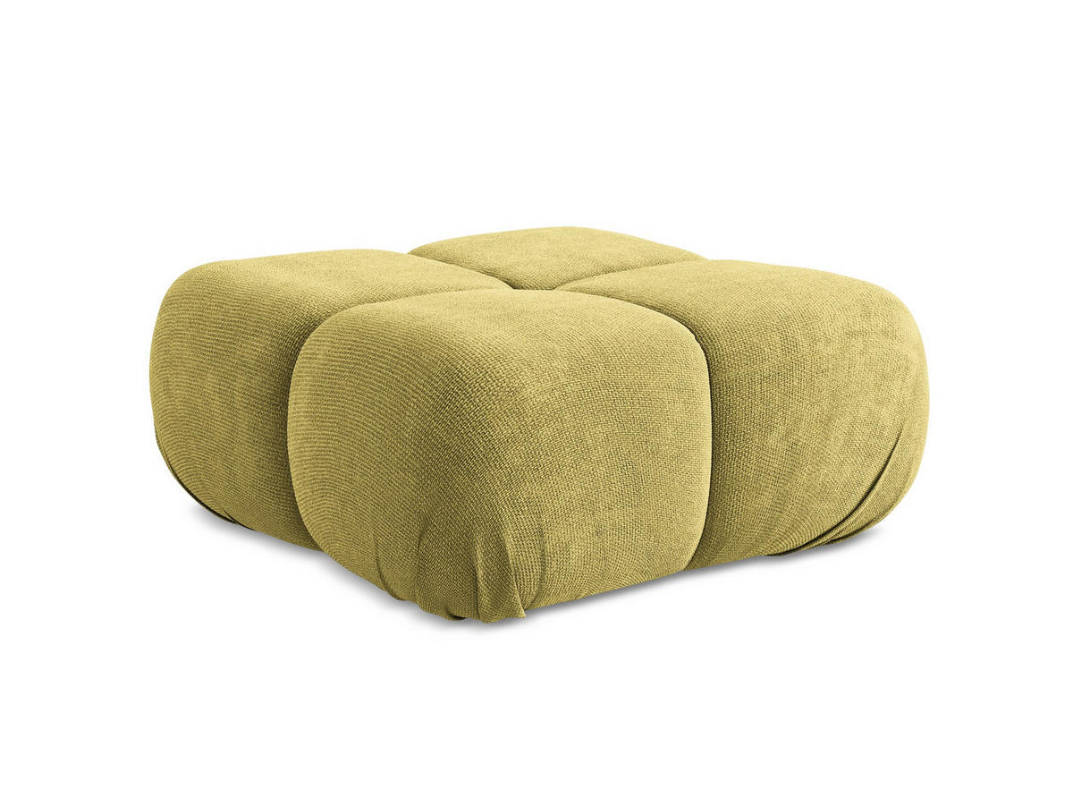 POUF Chenille Stoff Grün - Limette/Schwarz, Kunststoff/Textil (95/41/95cm) - Makamii