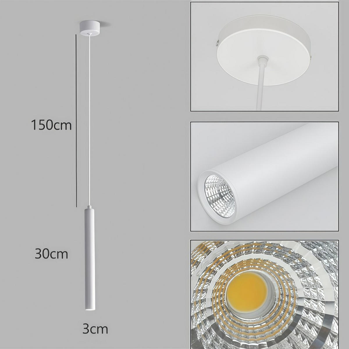 PENDELLEUCHTE LED Metall Weiß 2er-Set, Deckenlampe 30cm - Weiß, Metall (6/30/6cm) - Weltevree