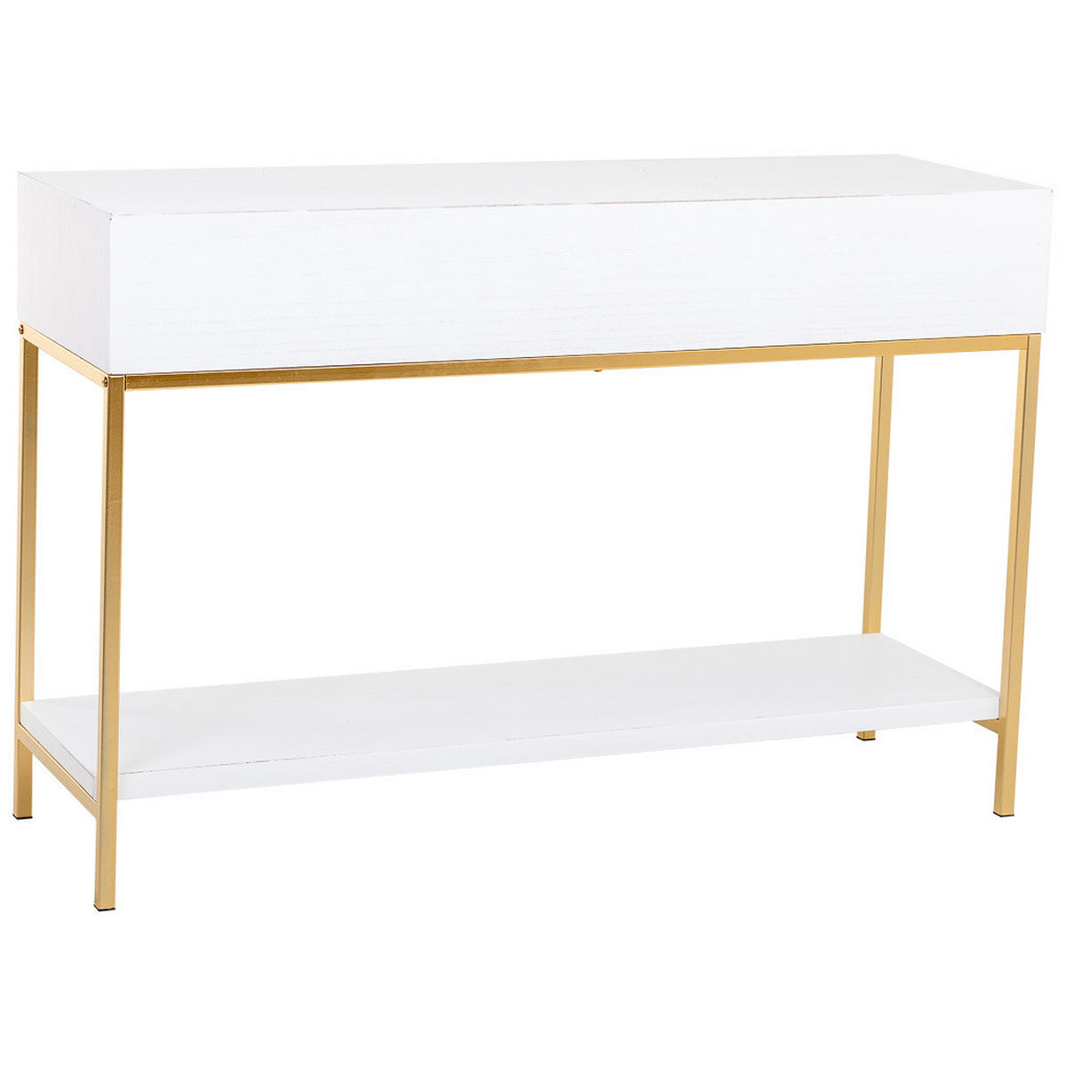 KONSOLENTISCH aus Metall und Holz, 120x40x69cm - Weiß, Holz (40/120/69cm) - Wanderlust