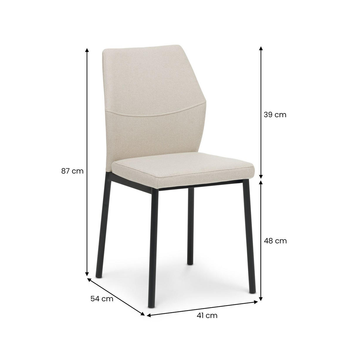 ESSGRUPPE CHESTER/VANORA 5er Set schwarz - Schwarz, Holzwerkstoff/Metall - IDIMEX