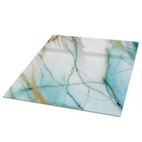 TISCHPLATTE 50x50 cm – Türkisfarbene Eleganz - Beige, Glas (50/50/0.4cm) - Wallfluent
