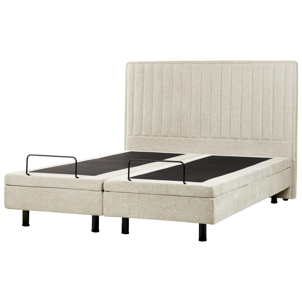 BETT 160/200 cm Beige Duke II - Beige/Schwarz, Textil (160/200cm) - Beliani