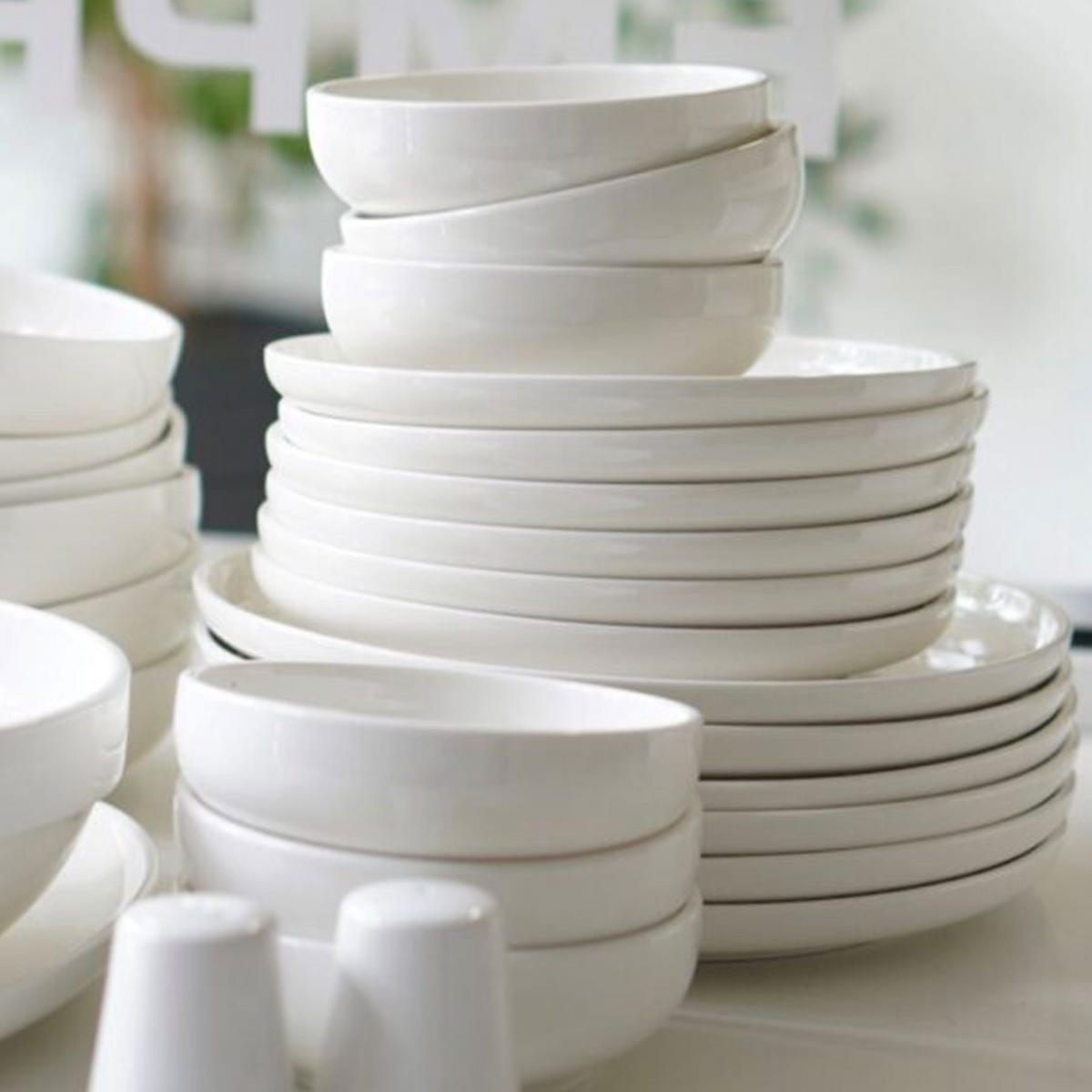 GESCHIRRSET Milano 28-tlg. weiß - Weiß, Keramik (41/38/38cm) - Mulex