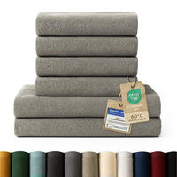 BADETUCH 6-teilig, 2x Badetuch 70/140 + 4x Handtuch 50/100 cm, Grau - Grau, Textil (70/140cm) - Blumtal