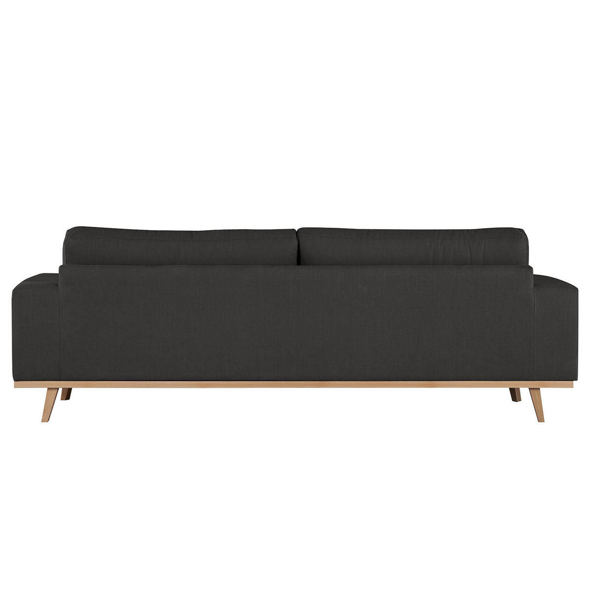 3-SITZER SOFA - Anthrazit/Buchefarben, Buchenholz/Textil (237/81/88cm) - home24