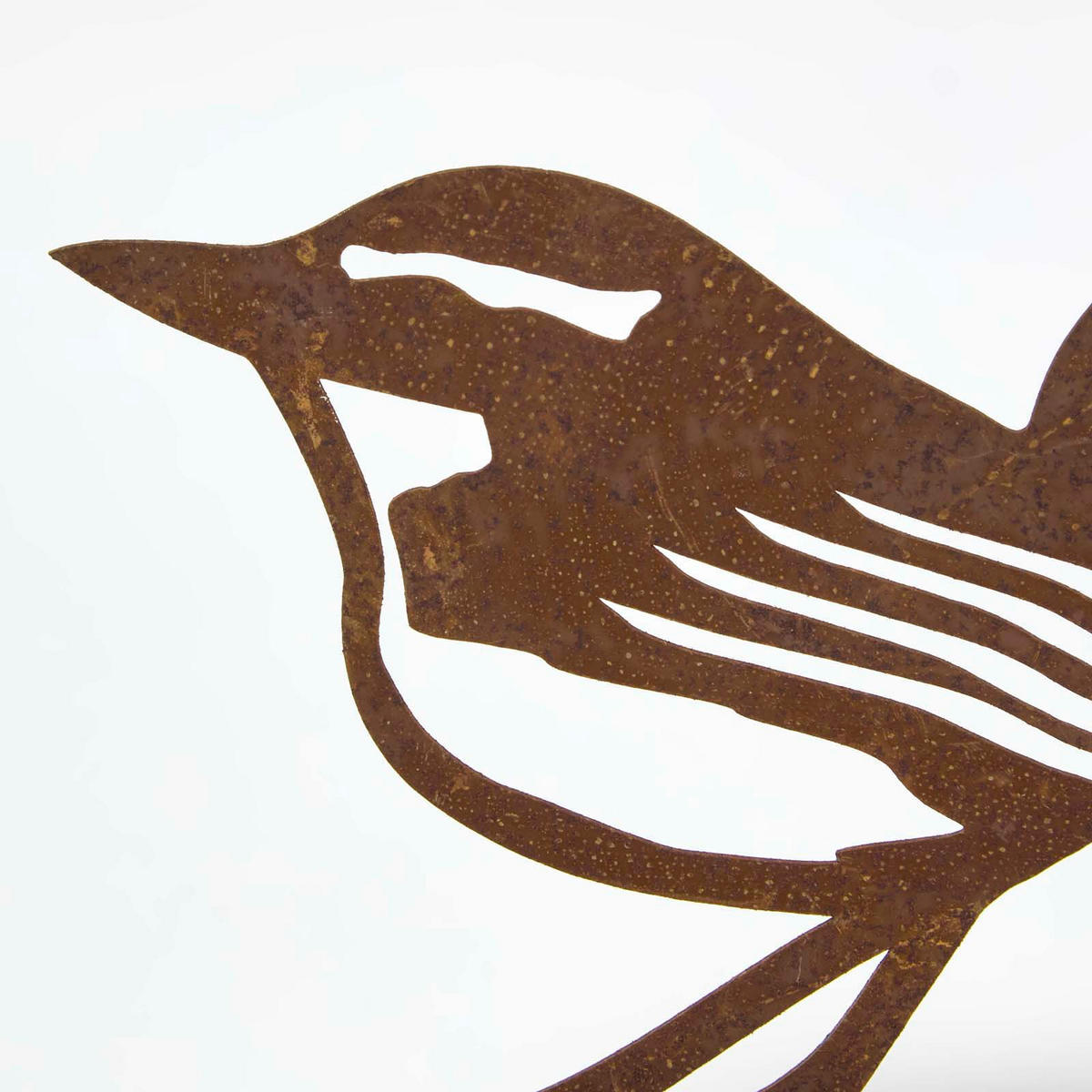 GARTENDEKO aus Rost – Vogelfigur Zaunkönig für Mauern & Zäune - Rostfarben, Metall (10/10.7/3.4cm) - Homescapes