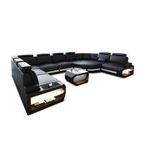 LEDERSOFA Asti L - Schwarz/Weiß, Leder (427/93/280cm) - Sofa Dreams