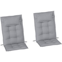 SESSELAUFLAGENSET 2er-Set aus Polyester 50x116x5 cm in Hellgrau mit Bändern - Hellgrau, Textil (50/5/116cm) - Modfu