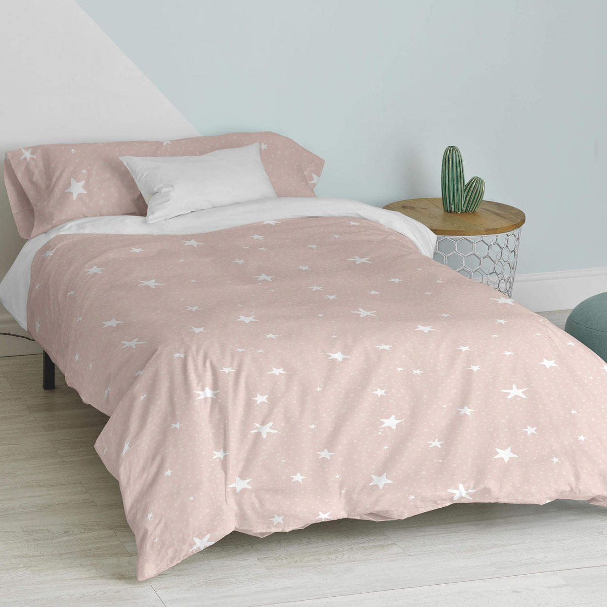 BETTBEZUG 2er-Set teiliges little star 135/140x200 cm (standardgrösse) rosa - Pink, Textil (140/200cm) - Happy Friday