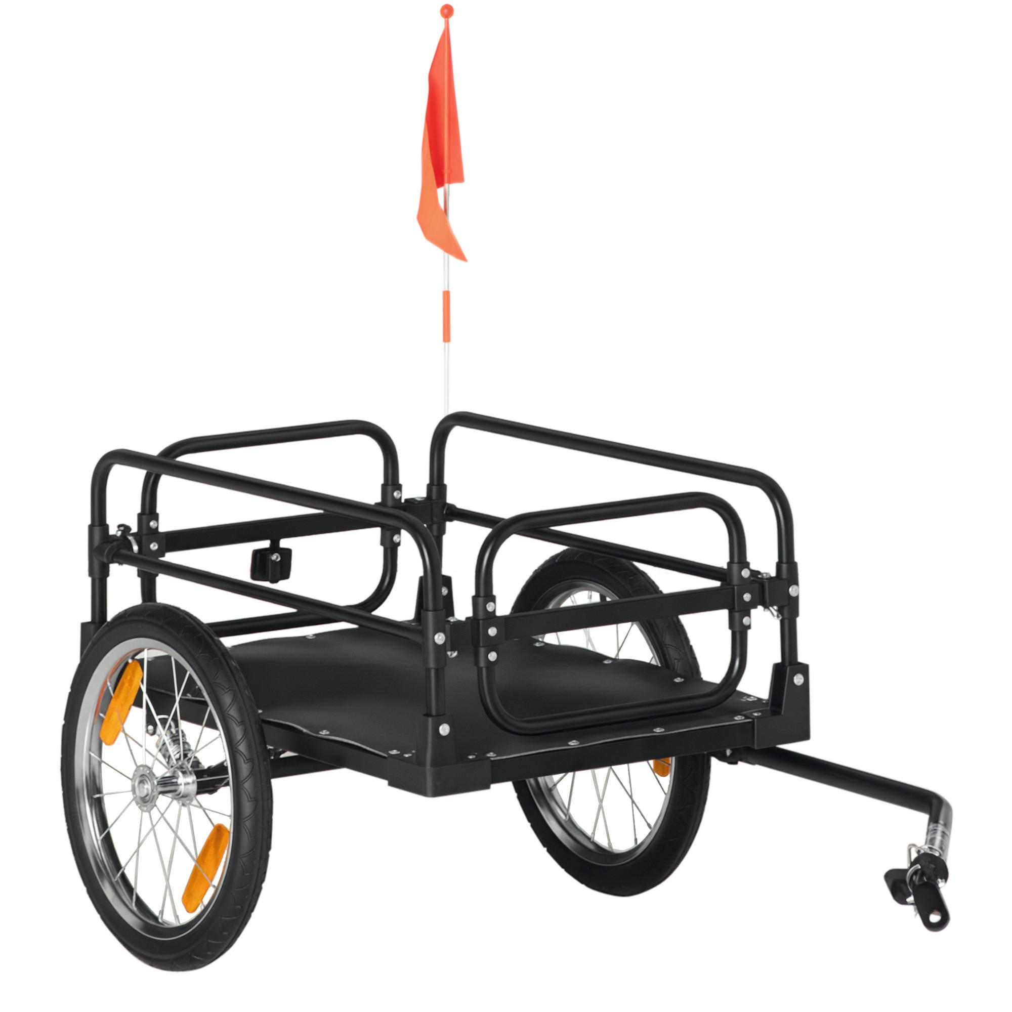 FAHRRADANHÄNGER DE-18145 klappbar, 40 kg Traglast Schwarz - Schwarz, Metall (64/53.5/125cm) - ComfortXL