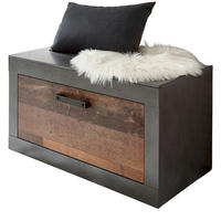 GARDEROBENBANK Used Wood, Matera grau 80 cm, Sitzbank mit Stauraum - Silberfarben/Naturfarben, Holzwerkstoff/Kunststoff (80/44/42cm) - Furn.Design