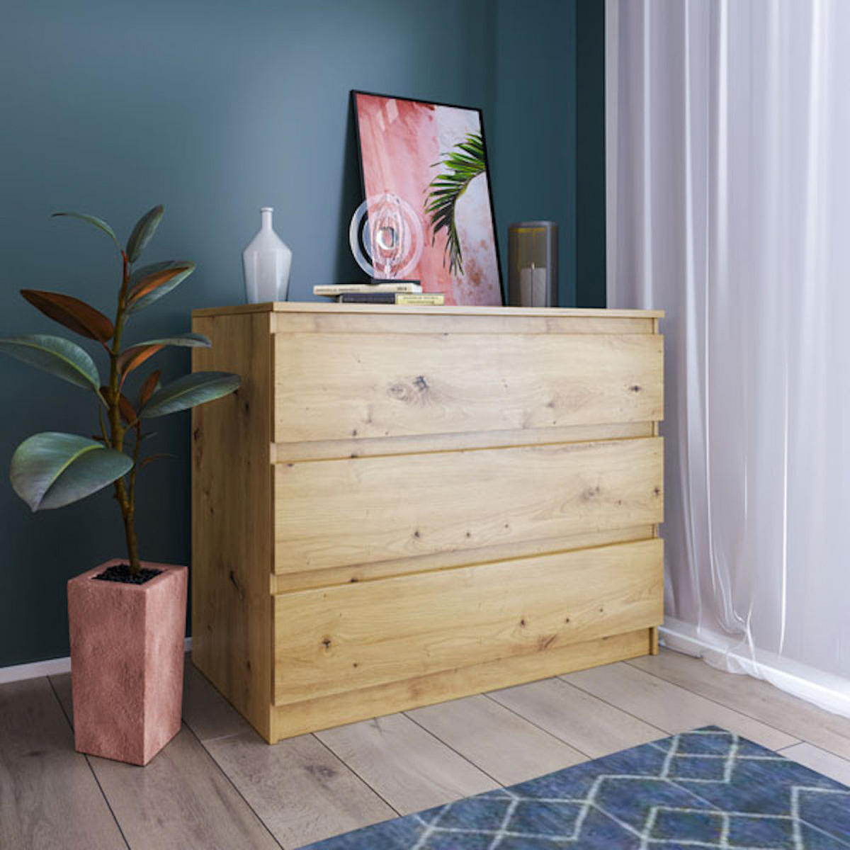 KOMMODE A12a Artisan Eiche 106 / 45 / 84 cm - Braun, Holz/Holzwerkstoff (106/84/45cm) - Feldmann-Wohnen