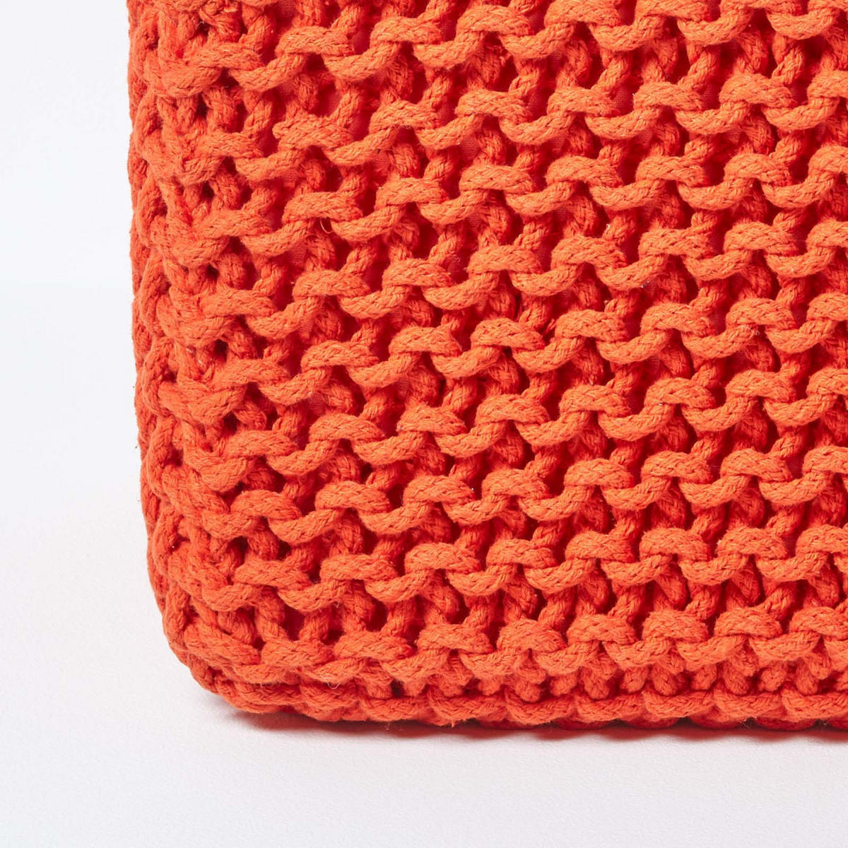 STRICK-POUF orange, Sitzwürfel 35/35/35 cm - Orange, Textil (35/35/35cm) - Homescapes