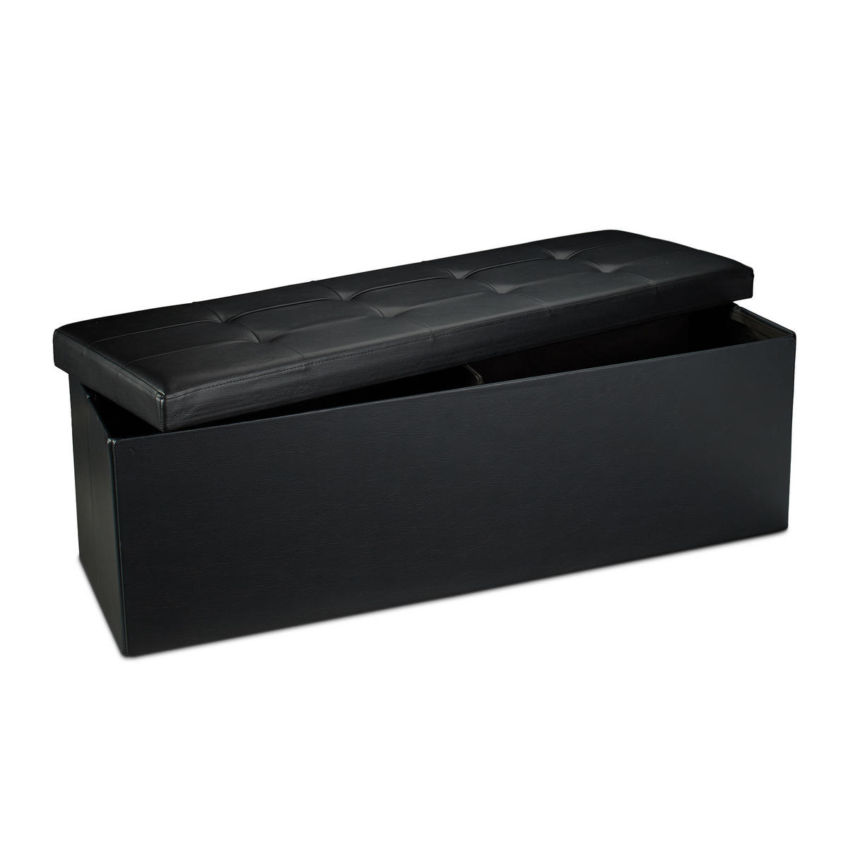 FALTBARE Sitzbank - Schwarz, Holzwerkstoff/Kunststoff (38/38/114cm) - Relaxdays