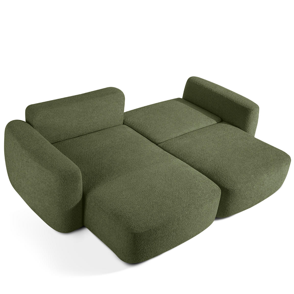 SITZGARNITUR ELOSA - Olivgrün, Holz/Textil (245/85/165cm) - KONSIMO®