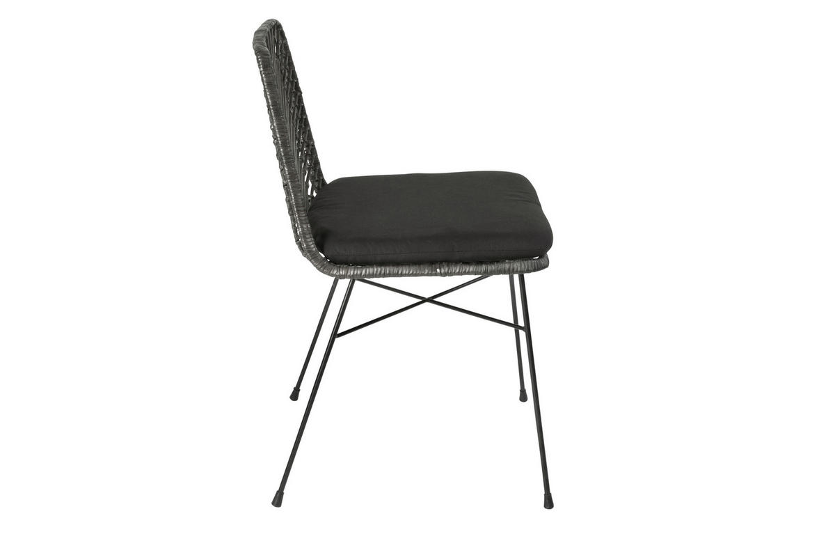 ESSZIMMERSTUHL DETROIT - Anthrazit/Schwarz, Naturmaterialien/Metall (42/80/42cm) - SAM
