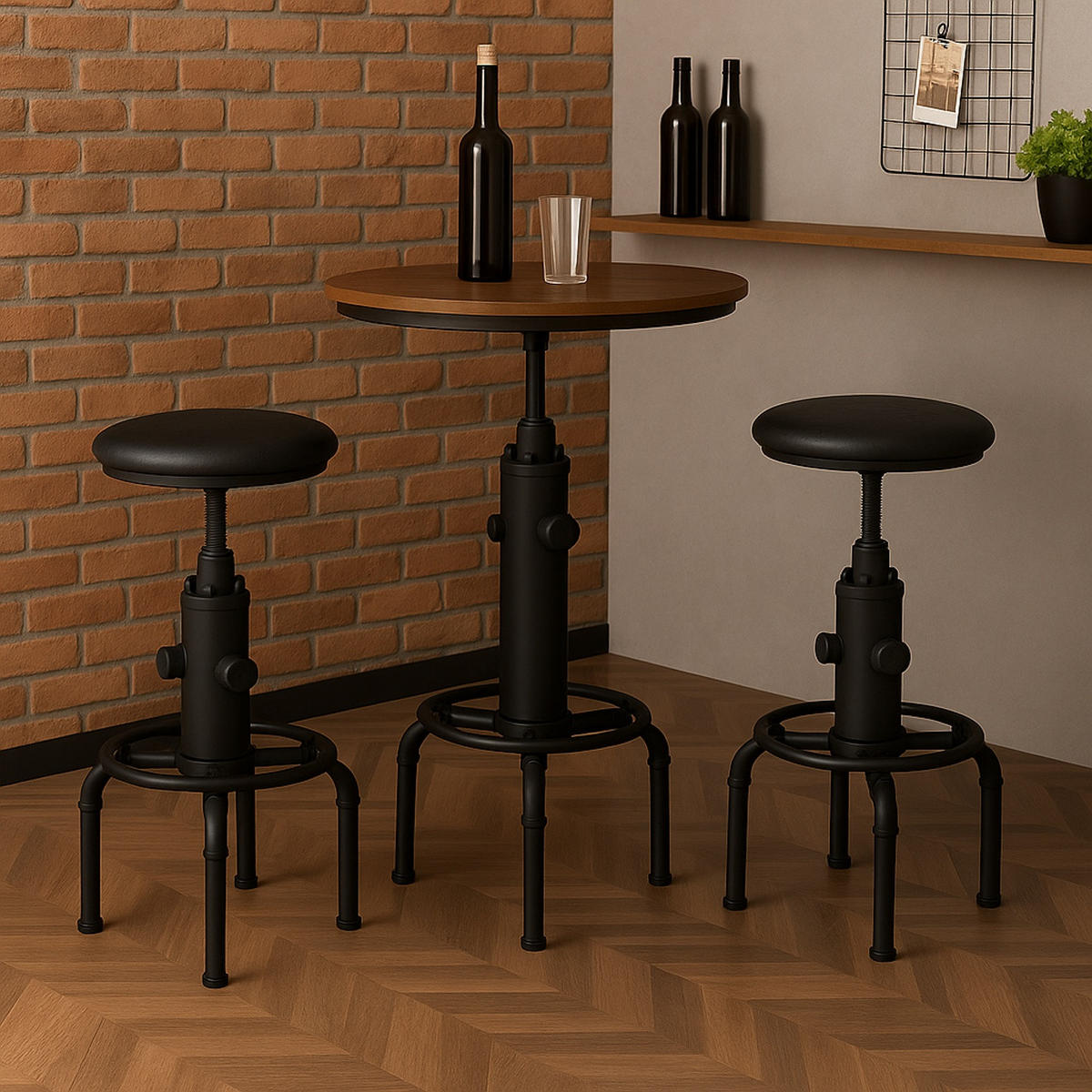 BARHOCKER Schwarz 2er-Set - Schwarz, Textil (45/85/45cm) - MCW