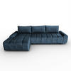 ECKSCHLAFSOFA Costa L Dunkelblau links - Schwarz/Dunkelblau, Kunststoff/Textil (290/169cm) - Beautysofa