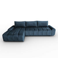 ECKSCHLAFSOFA Costa L Dunkelblau links - Schwarz/Dunkelblau, Kunststoff/Textil (290/169cm) - Beautysofa