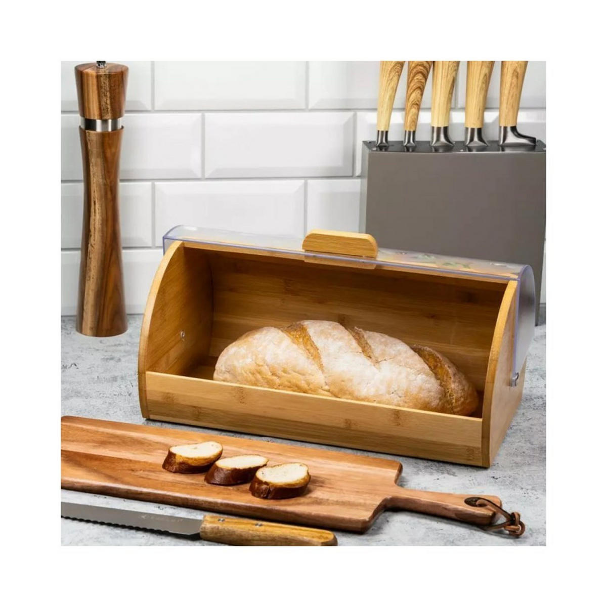 BROTKASTEN Braun 36/21/17 cm KH3615 - Braun, Kunststoff (21/17/36cm) - Kinghoff 
