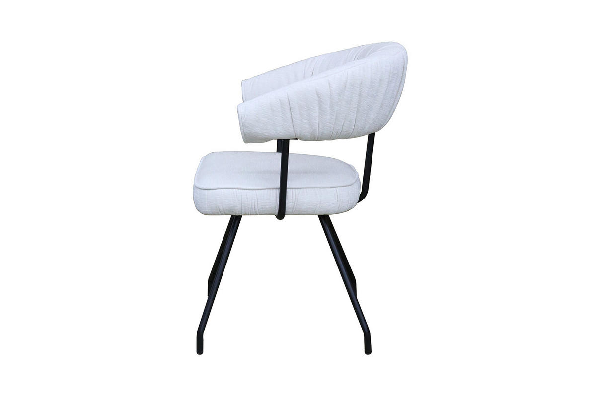 ESSZIMMERSTUHL RUNA Cremeweiß Webstoff - Creme/Schwarz, Kunststoff/Textil (60/82/59cm) - KAWOLA