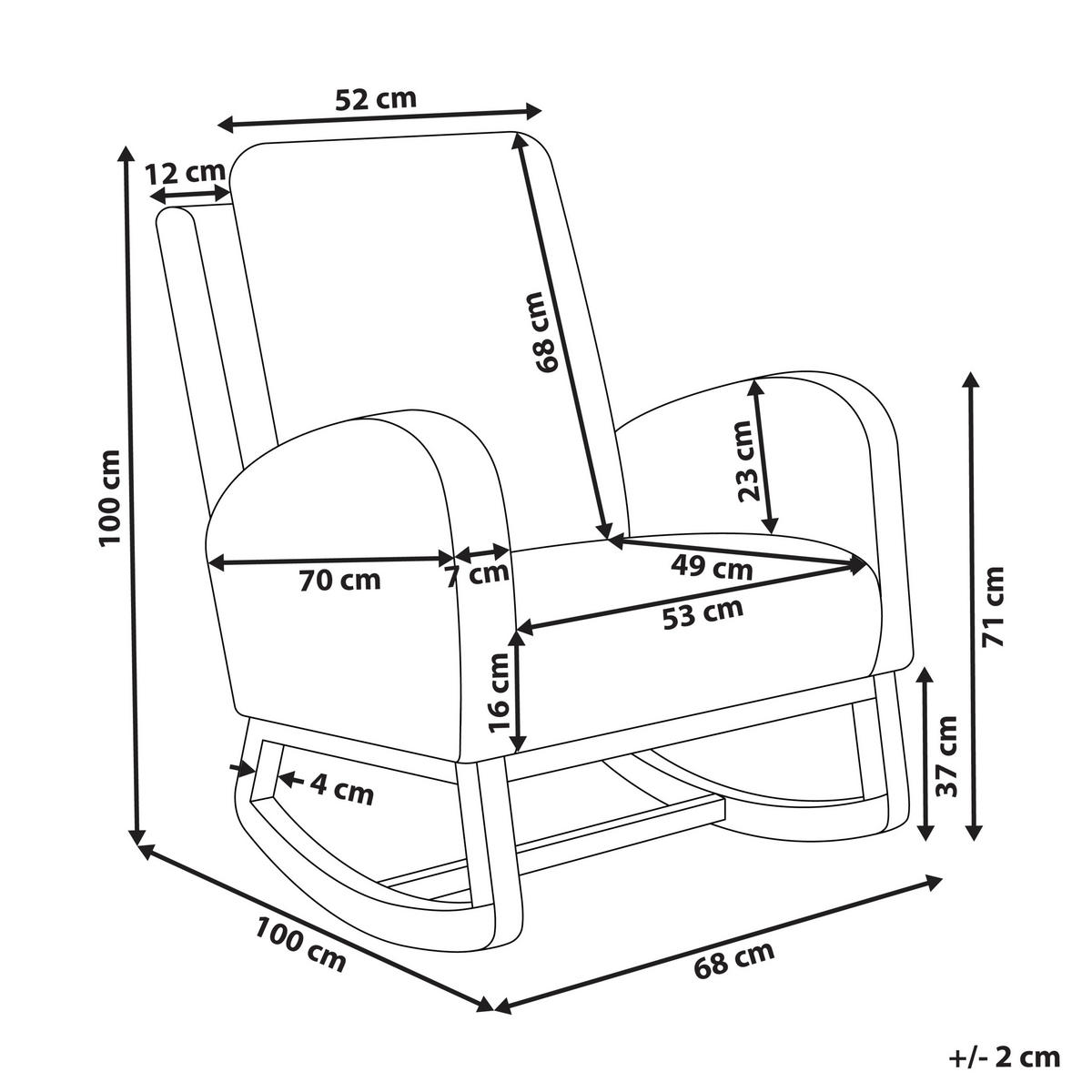 SCHAUKELSESSEL Cremeweiß Alsta - Weiß/Braun, Textil (68/100/100cm) - Beliani