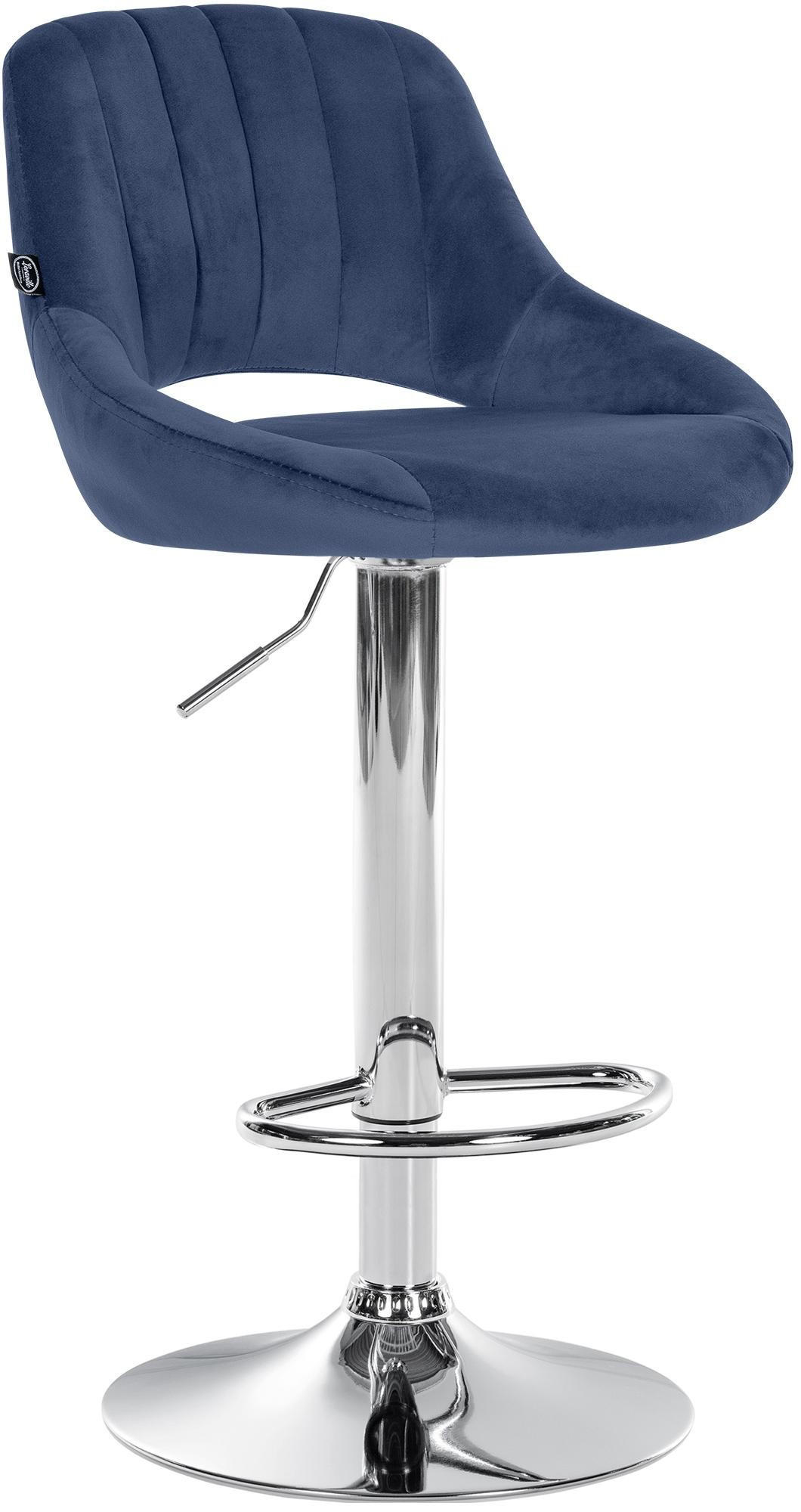 BARHOCKER Milet Samtbezug 85x47x48 cm blau - Blau, Textil (47/85/48cm) - furnicato