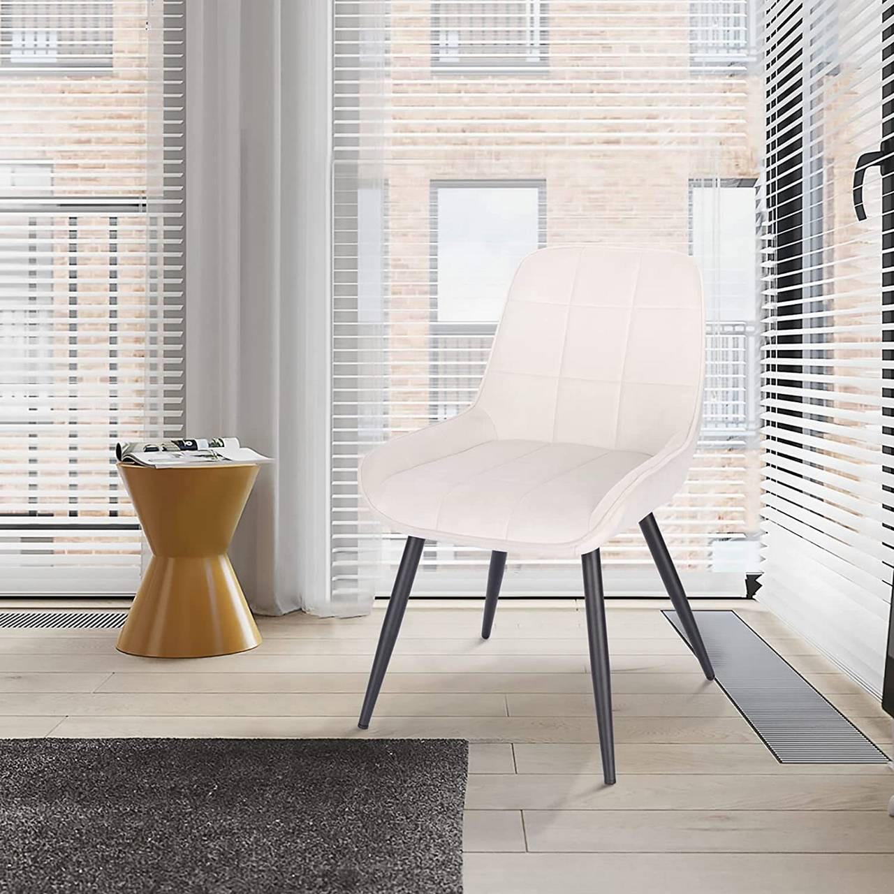 Thumbnail - Woltu Esszimmerstuhl, Creme, Textil, konisch, 52.5x81.5x62 cm, Esszimmer, Stühle, Esszimmerstühle, Vierfußstühle