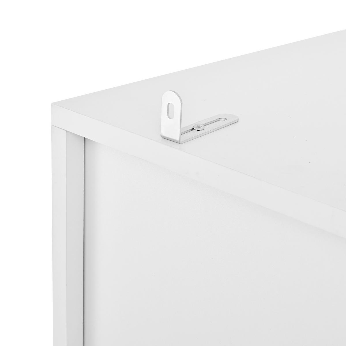 HIGHBOARD 50/179/40 cm Weiß/Natur aus Spanplatte mit LED-Beleuchtung - Naturfarben, Holzwerkstoff (40/179/50cm) - OKMYHOME