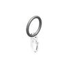 RUNDRINGE MIT FALTENHAKEN FÜR GARDINENSTANGEN 16 mm Ø, Silbergrau, Packung 10 Stück - Alufarben, Kunststoff (16cm) - INTERDECO