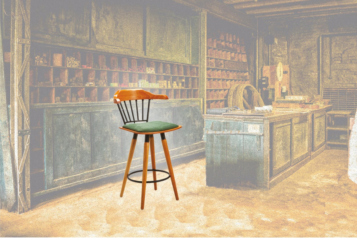 BARHOCKER MANCHESTER mit Samtbezug und Holzbeinen - Grün, Holz/Textil (41.5/110/41.5cm) - Stuhlmann