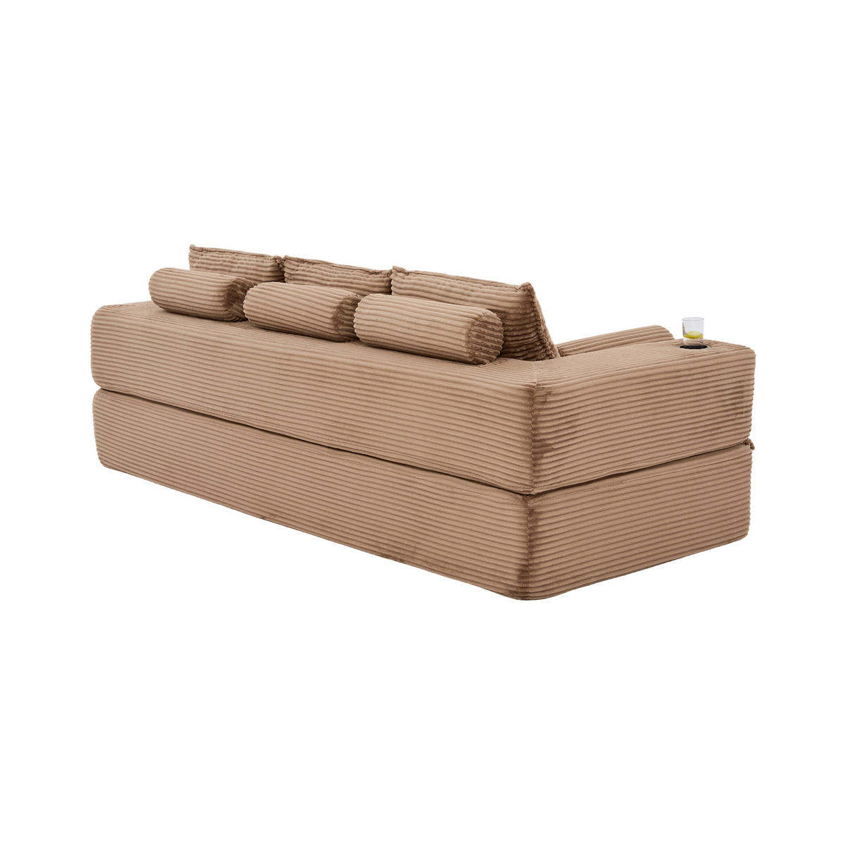 SCHLAFSOFA DE-33818 3-Sitzer mit Federkern Braun - Braun, Textil (232/80/98cm) - ComfortXL