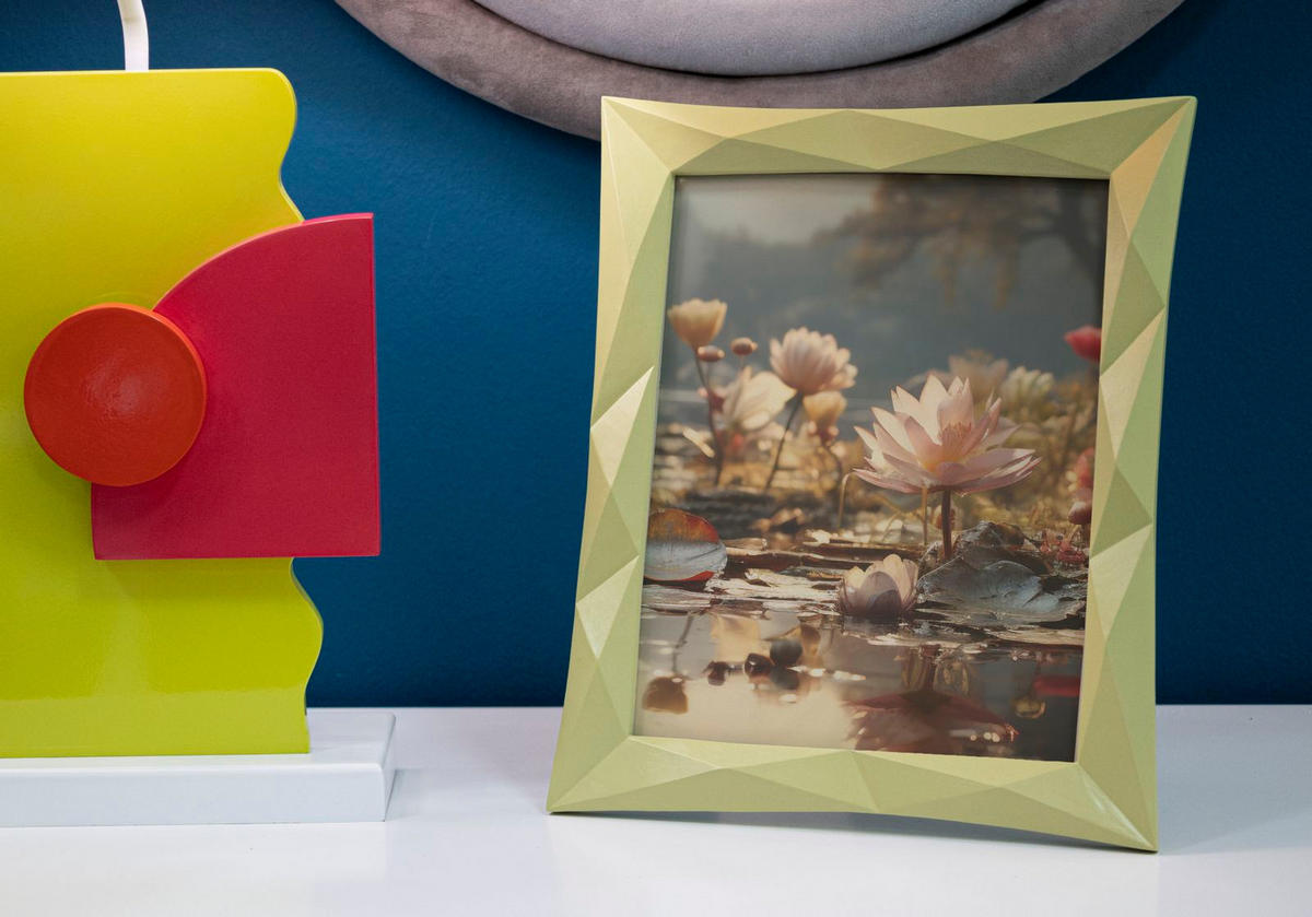 BILDERRAHMEN Greeny, Fotoformat 20 x 25 cm, grün, Polyresin und Glas, Rahmen 26,8 x 2,5 x 31,5 cm - Grün, Glas/Kunststoff (26.8/31.5/2.5cm) - Mauro Ferretti