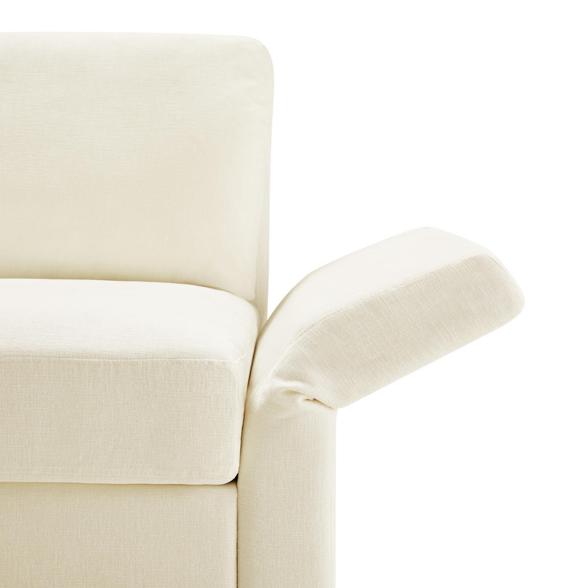 4-SITZER ECKSOFA Chenille Beige mit Verstellbaren Armlehnen, mit Hocker und Kissen - Beige, Holzwerkstoff/Kunststoff (218/156.5cm) - WISHDOR