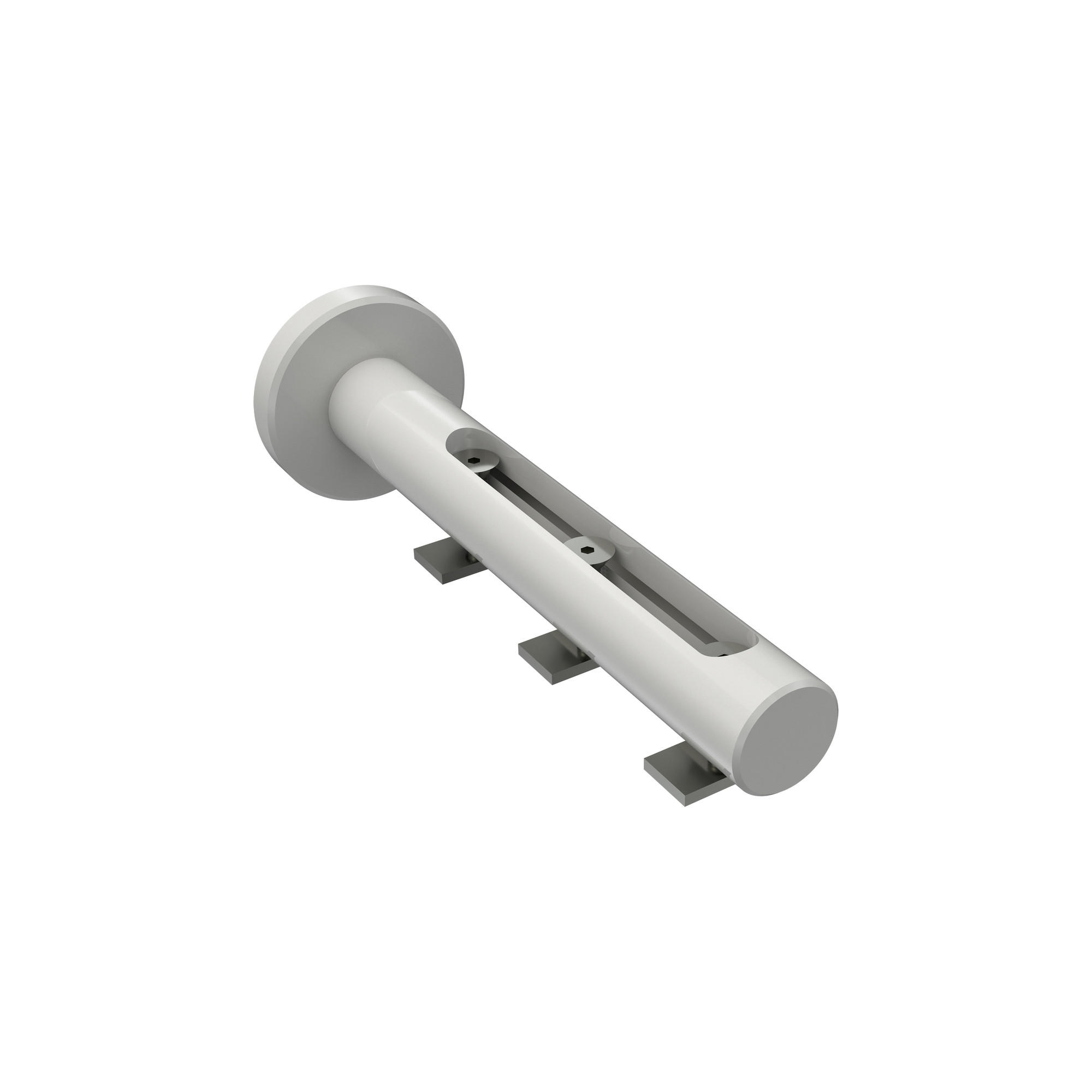 TRÄGER FÜR INNENLAUFSTANGEN 20 mm Ø, Siteno Langloch 1 bis 3-läufig, Weiß - Weiß, Metall (13/4/4cm) - INTERDECO