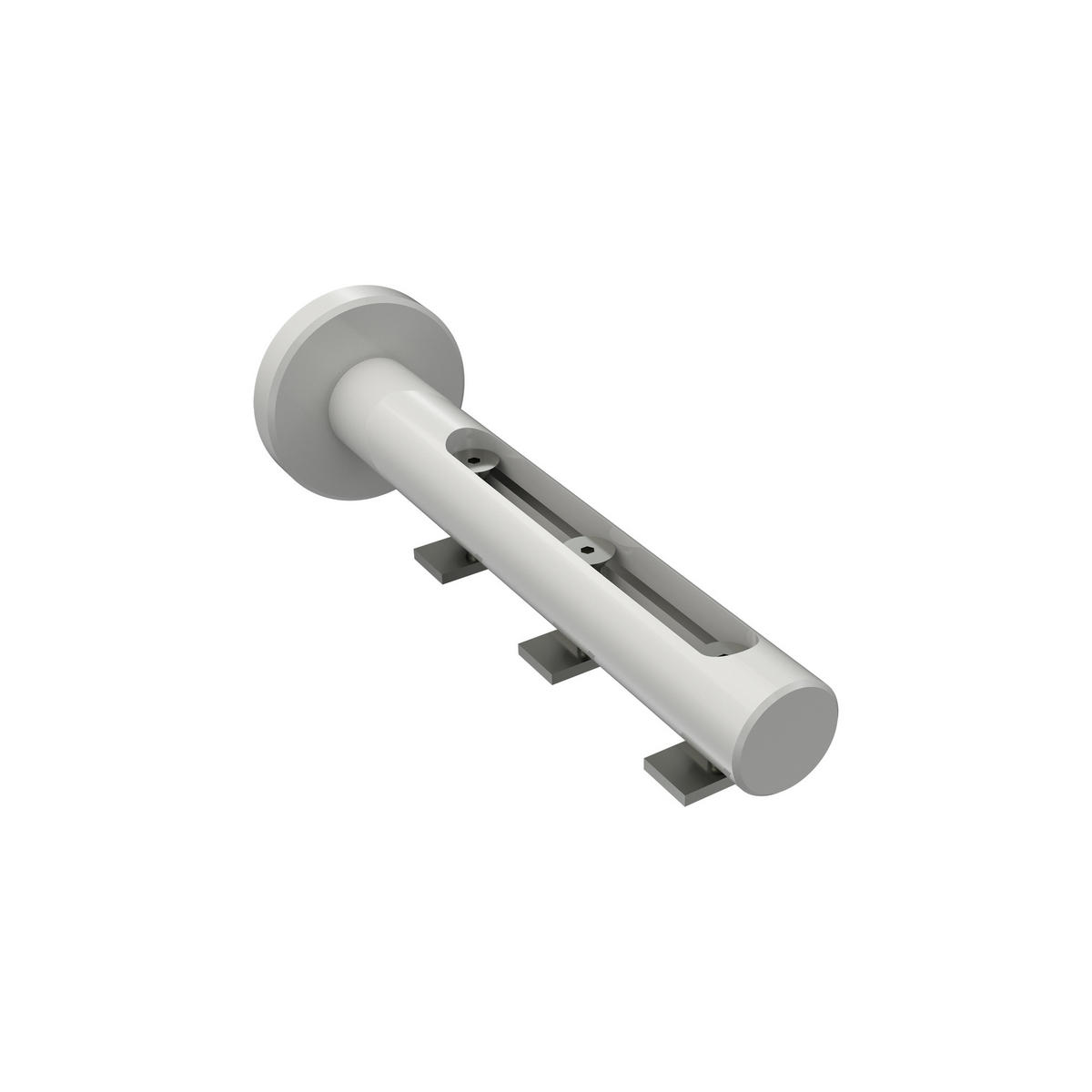 TRÄGER FÜR INNENLAUFSTANGEN 20 mm Ø, Siteno Langloch 1 bis 3-läufig, Weiß - Weiß, Metall (13/4/4cm) - INTERDECO