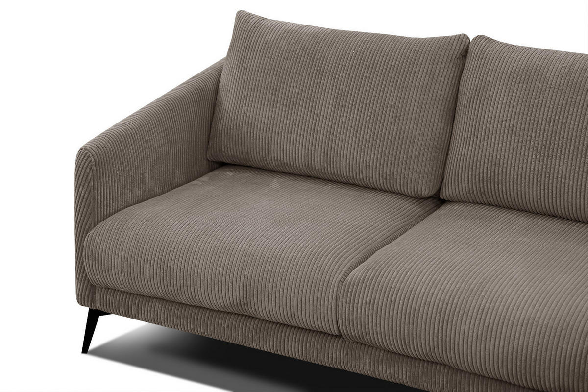 SOFA VILT 2,5-Sitzer, taupe - Taupe/Schwarz, Holzwerkstoff/Kunststoff (202/89/94cm) - Courtois Laville