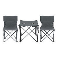 GARTENMÖBEL-SET 3 TLG. Banzi - Grau, Textil/Metall - casa.pro