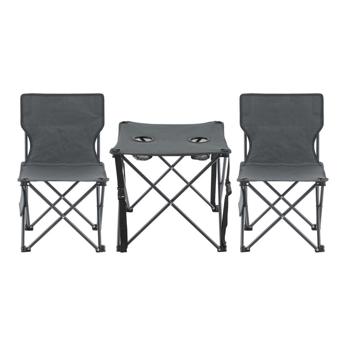 GARTENMÖBEL-SET 3 TLG. Banzi - Grau, Textil/Metall - casa.pro