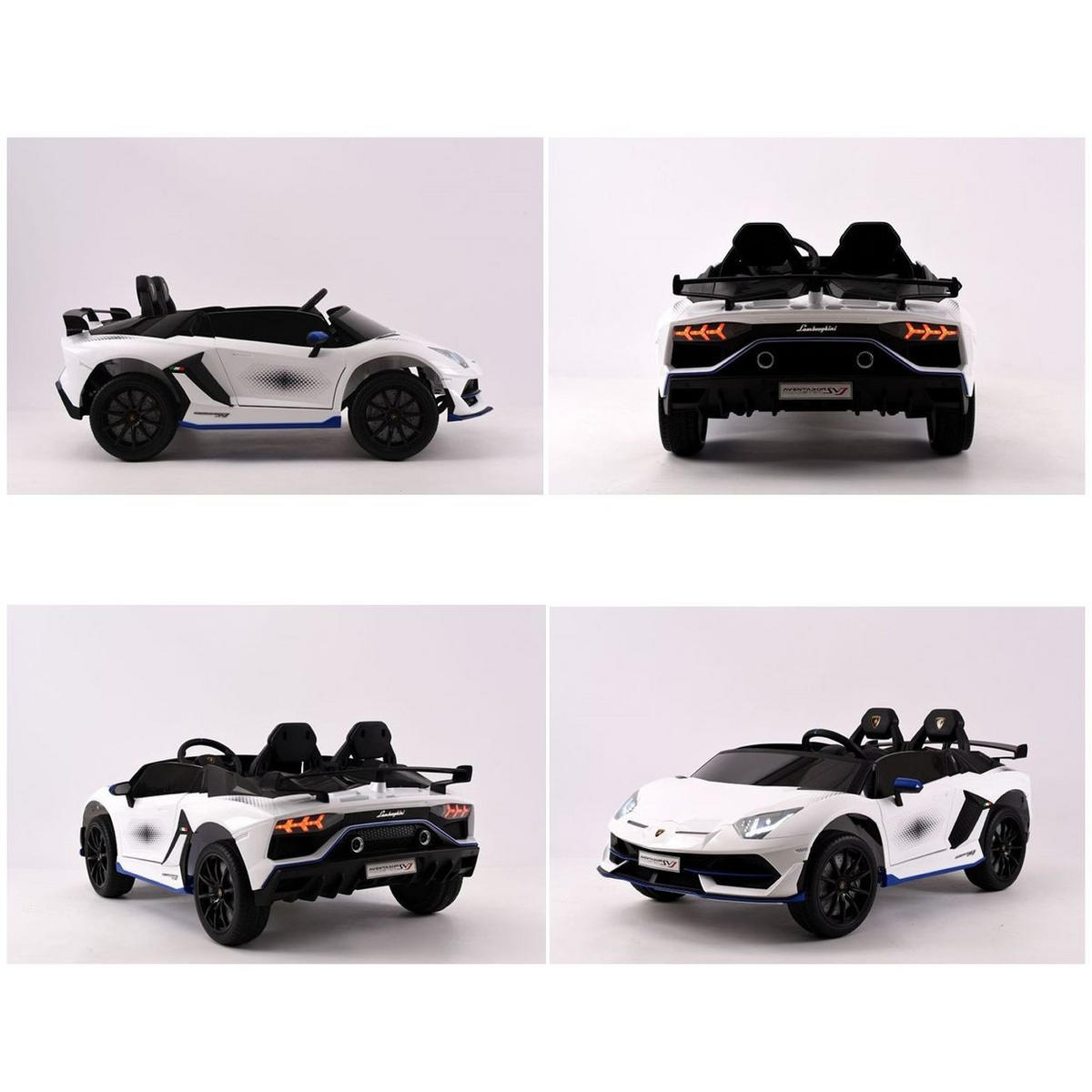 KINDER ELEKTROAUTO Lamborghini Aventador SVJ Xago weiß EVA-Reifen, Kunstledersitz, lizenziert, Zweisitzer, 12V 7Ah Akku - Weiß, Kunststoff (133/80/53cm) - Es-Toys