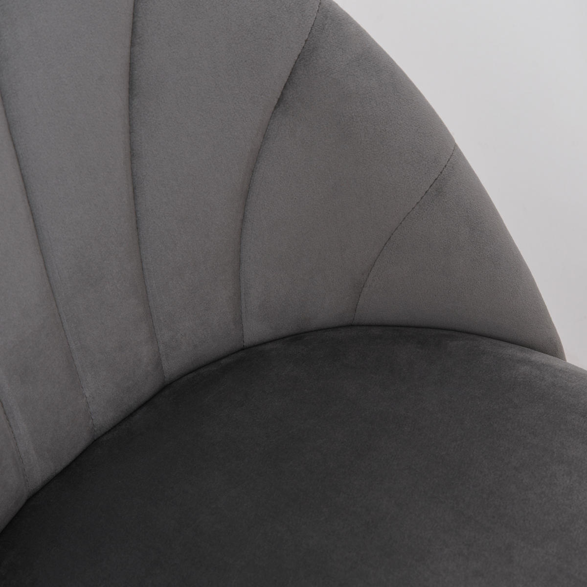 ESSZIMMERSTÜHLE, Samt, Metall, Grau - Grau, Kunststoff (54/79/52cm) - HOMCOM