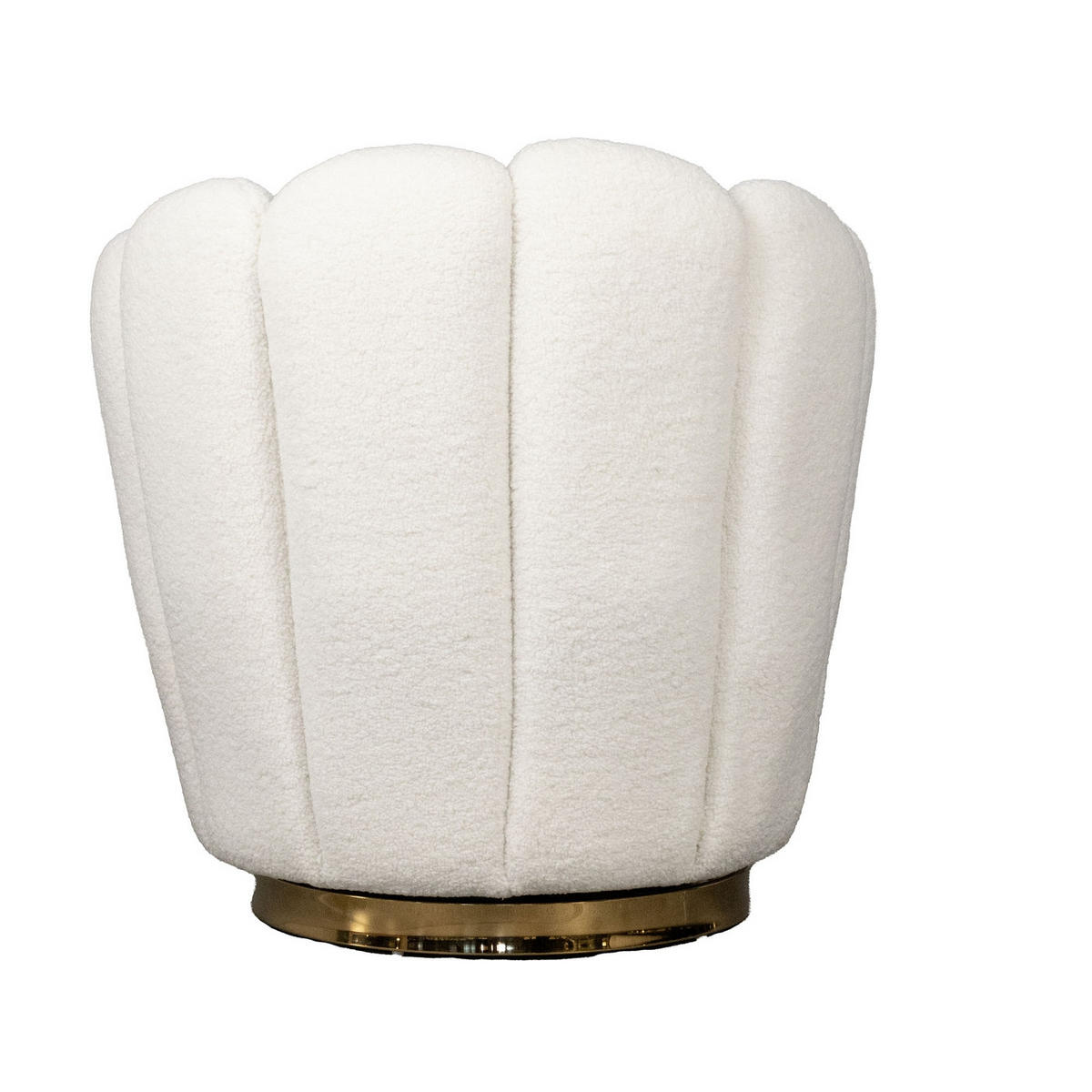 SESSEL drehbar aus Stoff, weiß - Weiß, Metall (76/80/76cm) - Giga Meubel