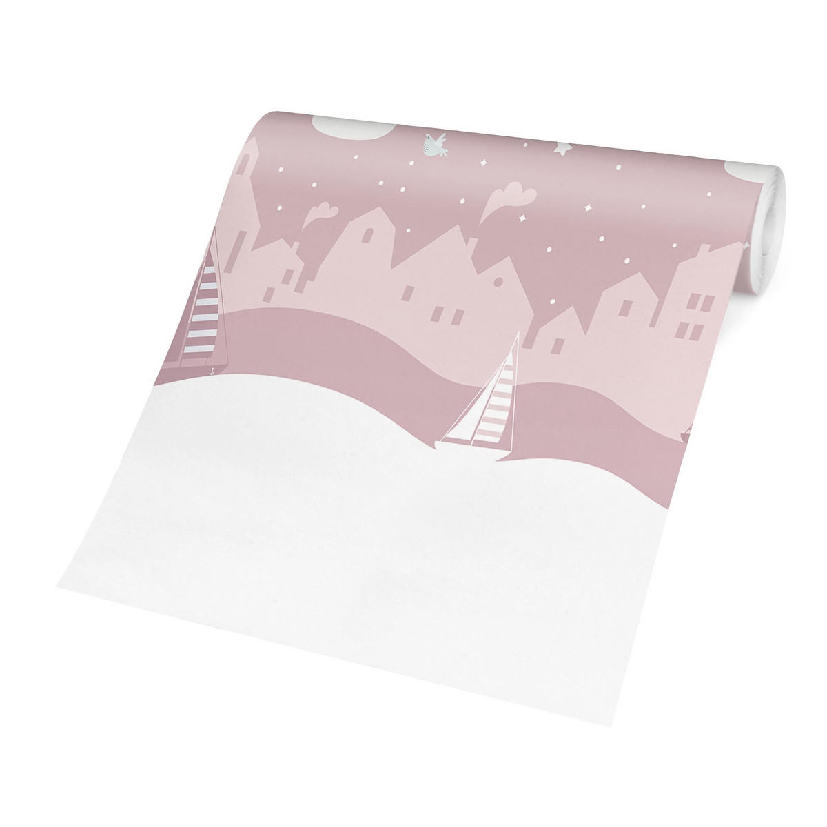 FOTOTAPETE Paris mit Sternen und Heißluftballon in Rosa 384/255 cm - Rosa, Papier (384/255cm) - Bilderwelten