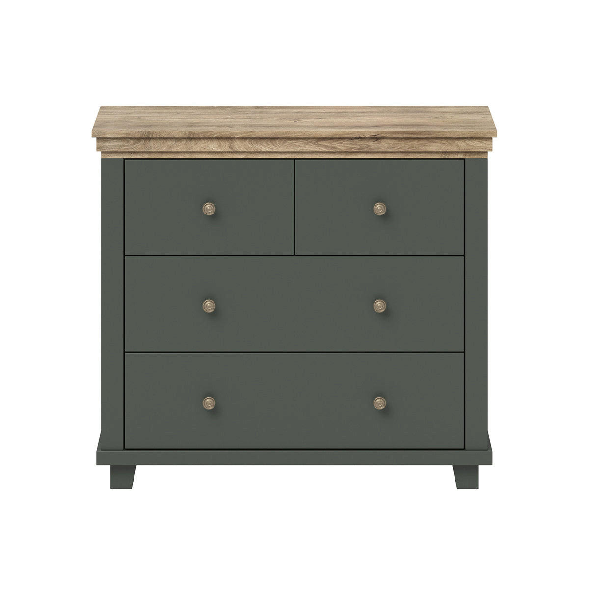 KOMMODE Martin Grün und Holz - Grün, Holzwerkstoff (90/80.5/42cm) - Petits-meubles
