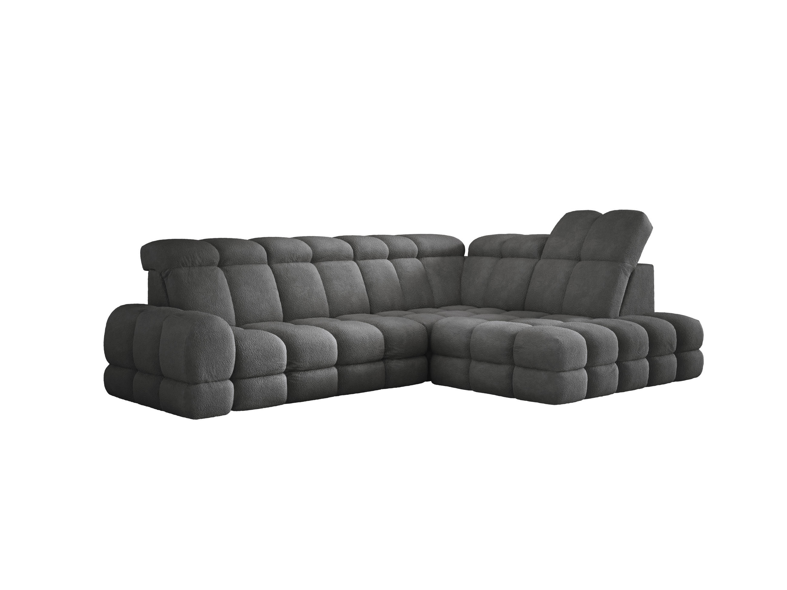 ECKSOFA TOLLO Anthology-stoff L-form 302x217x105 cm graphit - Edelstahlfarben, Holz/Textil (217/302cm) - DomoHome