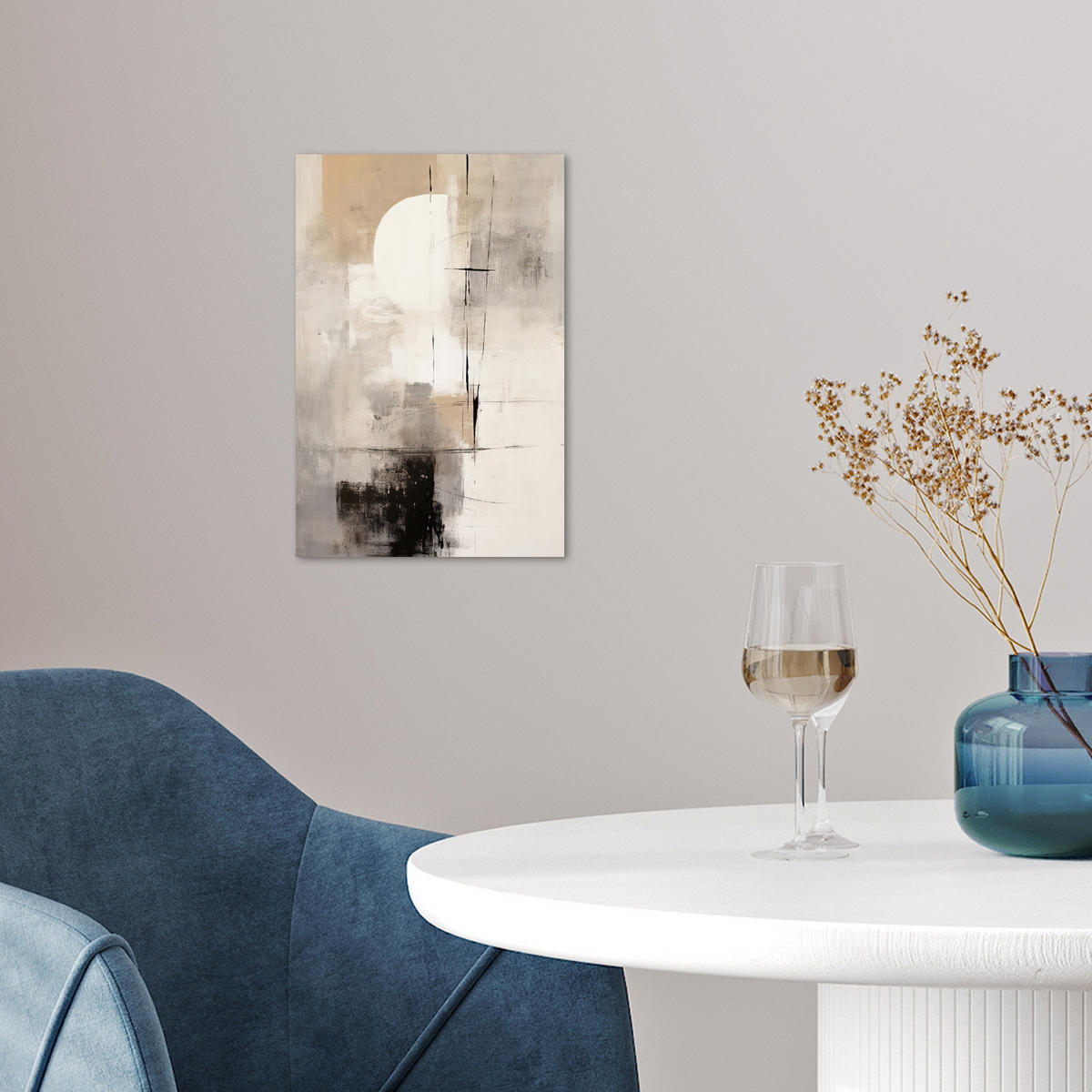 POSTER Abstrakt - Kunst - Grau 20x30 cm - Hellgrau, Papier (20/30/0.1cm) - MuchoWow