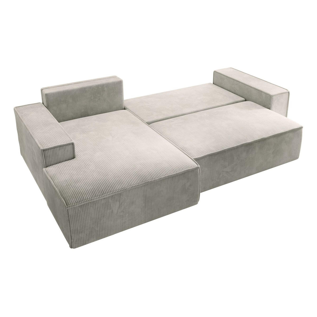ECKSOFA Farese Creme mit Cordbezug, links - Creme/Schwarz, Kunststoff/Textil (267/167cm) - Selsey