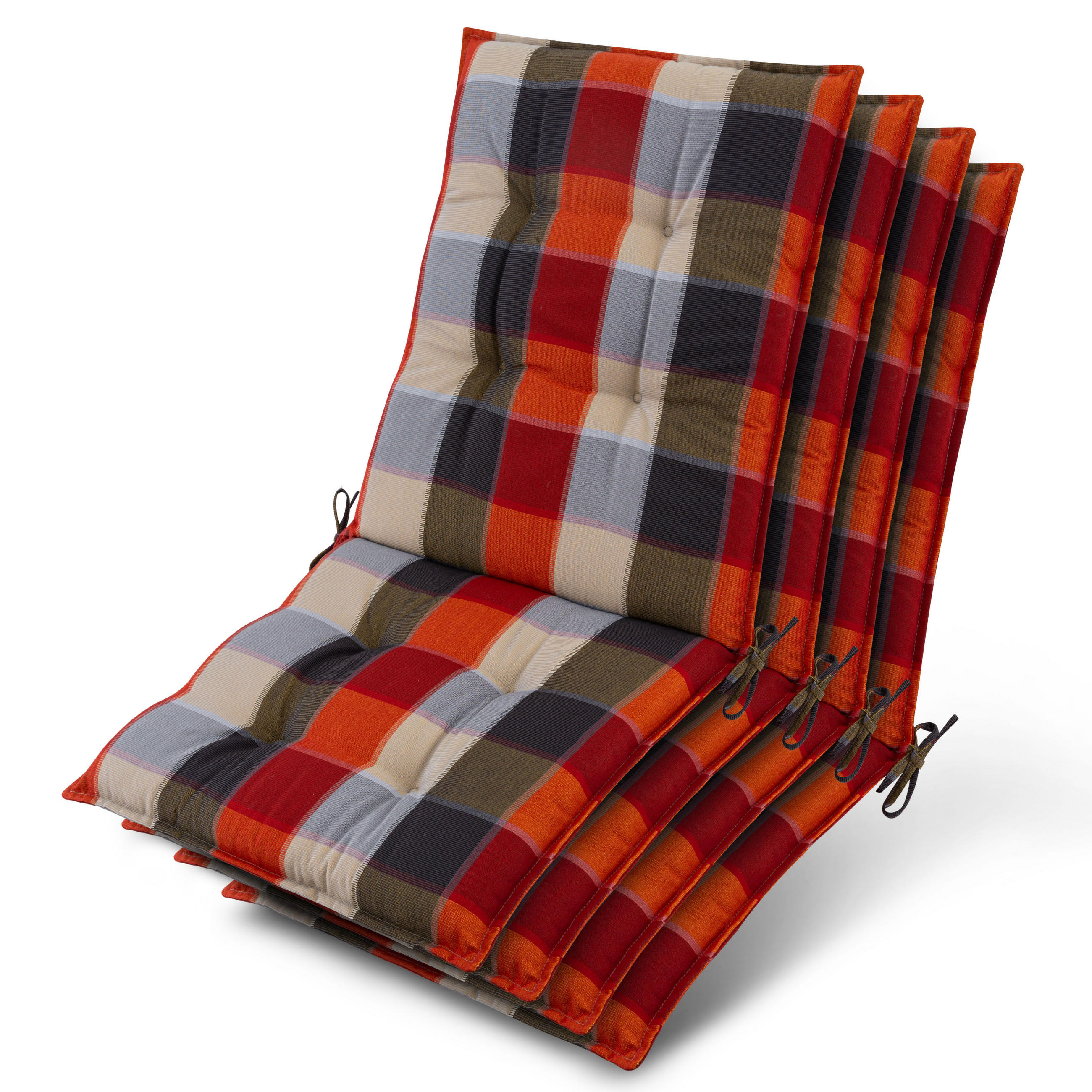 NIEDERLEHNER Sun-NL 105x50x8cm Orange-Beige-Kariert (4tlg) - Orange, Textil (50/100cm) - Beautissu 
