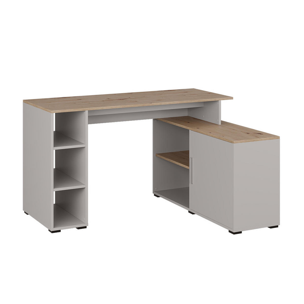 ROHOVÝ PSACÍ STŮL Rudy Kašmír - kašmírová/dub artisan, kompozitní dřevo (110/135/75.5cm) - Vicco