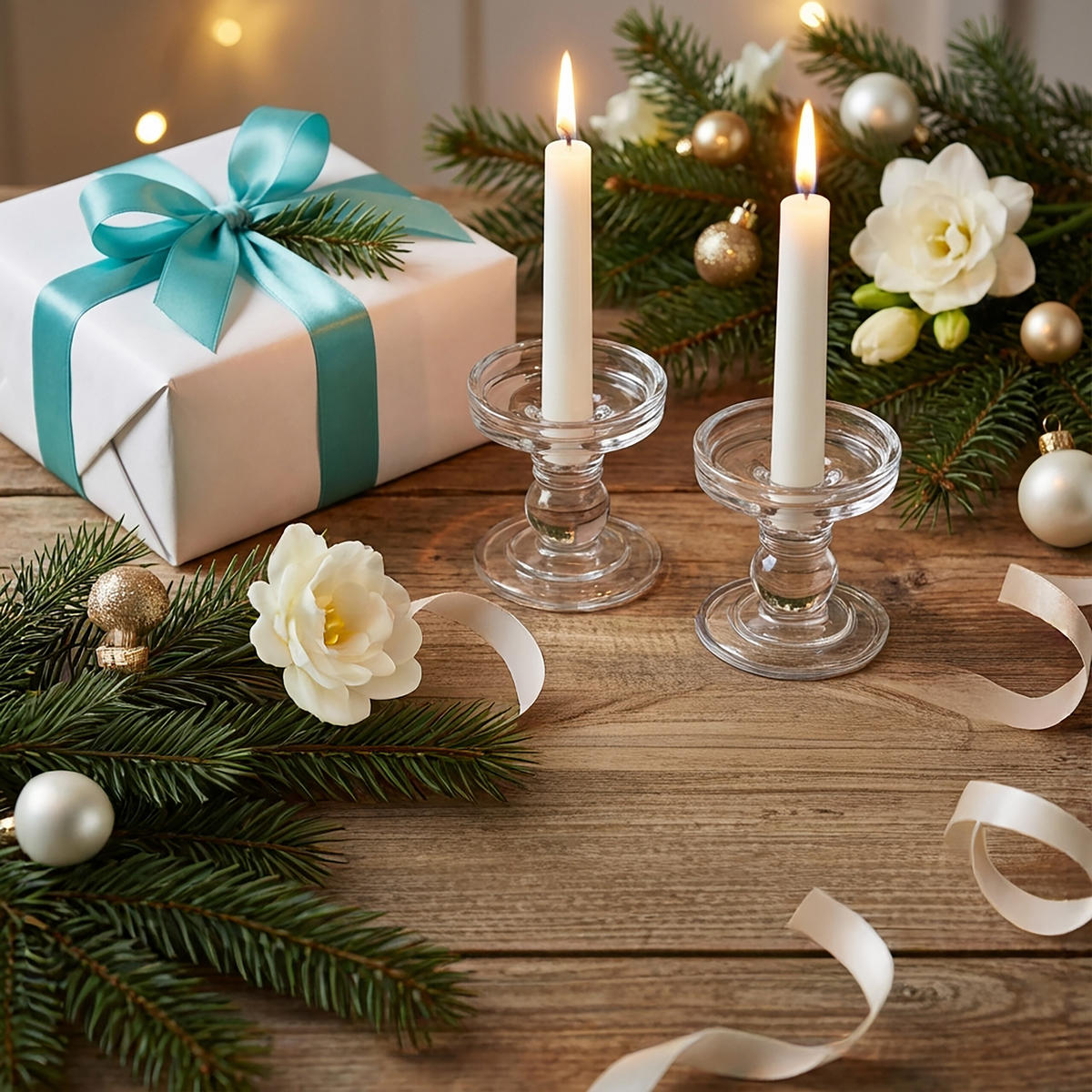 2XKERZENHALTER - Transparent, Glas (8.5/8.5/8.5cm) - Relaxdays
